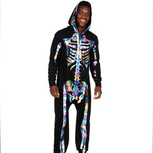 MEN'S IRIDESCENT SKELETON COSTUME size Medium